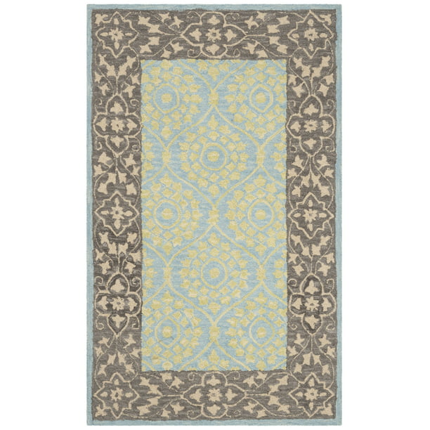 2' x 3' Chocolate Yellow Safavieh Suzani Collection SZN104A Hand-Hooked Boho Premium Wool Accent Rug 